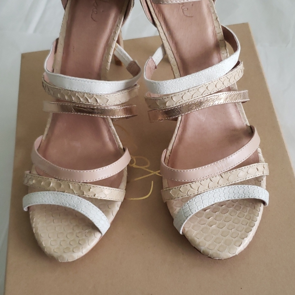 JOIE New Sandal Strappy Caged ALL Leather Heel Pumps Womens 39.5 - Picture 8 of 15